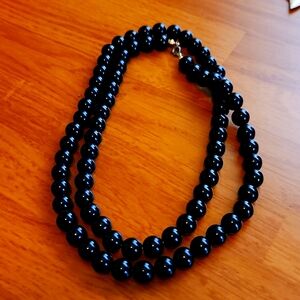 Black beaded necklace